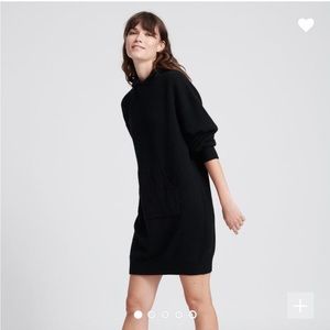 Naadam Wool Cashmere Hoodie Sweater Dress - Black - XS